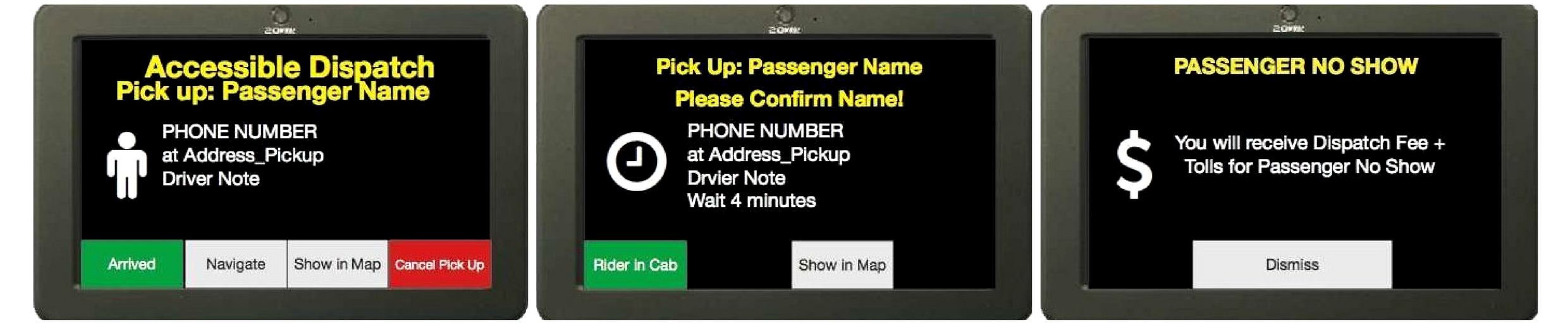 Accessible Dispatch TPEP/LPEP Device use and steps for drivers to click